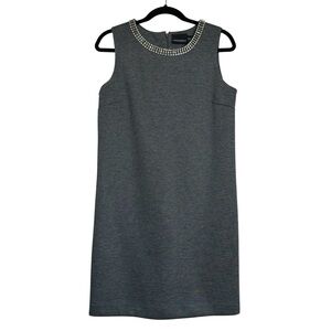 Cynthia Rowley Gray Dress w/ Embellished Rhinestone Collar
